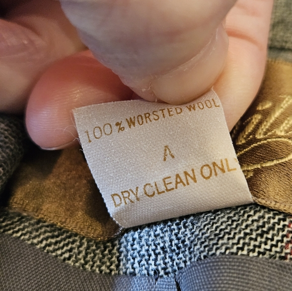 Vintage Wool Saville Gray Plaid Blazer Suit Jacket Size 10 - Picture 5 of 12